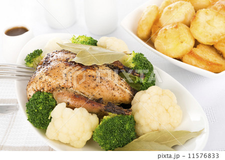 Roast Dinner - Partridge, Yorkshire pudding, gravy & potatoes.  11576833