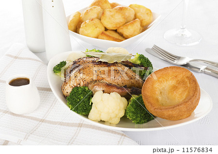 Roast Dinner - Partridge, Yorkshire pudding, gravy & potatoes.  11576834