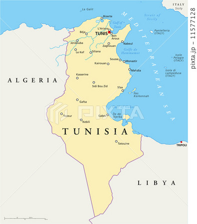 Tunisia Political Map 11577128