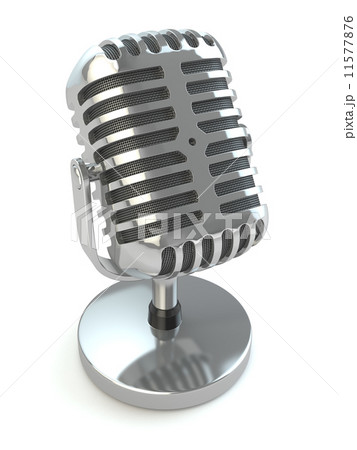 Vintage microphone on a white isolated background. 11577876