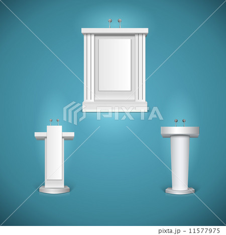 White tribunes with microphone vector illustration 11577975