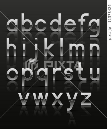 Decorative silver alphabet. Vector illustration. 11578426