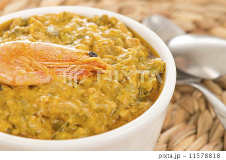 Caruru - Brazilian stew with okra, shrimp, palm oil & nuts  11578818