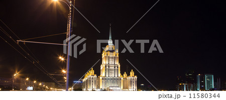 High-rise building at night, Moscow, Russia High-rise building at night, Moscow, Russia 11580344