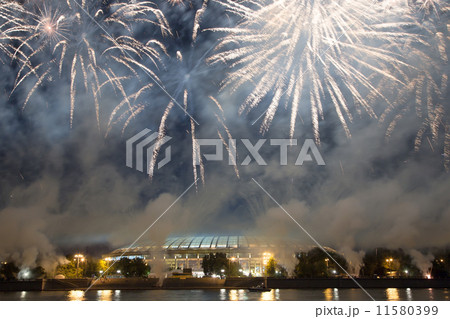 Fireworks on the embankment of the Moskva River Fireworks on the embankment of the Moskva River 11580399