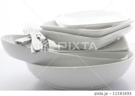 皿、白い食器、食器、カトラリー 11581693