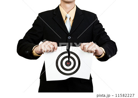 Businessman tear target paper 11582227