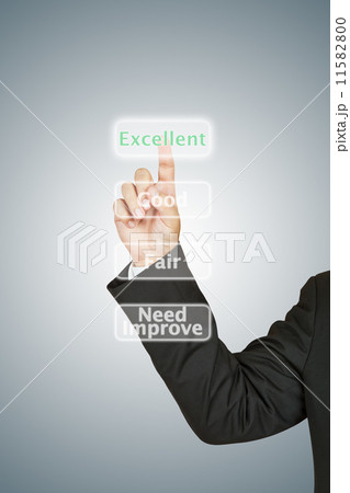 Businessman push excellent button 11582800