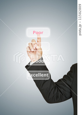 Businessman push Poor button Businessman push Poor button 11582809