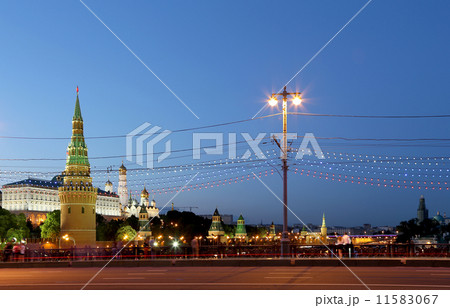 Night view of the Kremlin, Russia, Moscow. 11583067