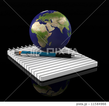 globe and notepad 11584966