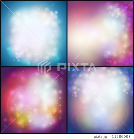 Set of Abstract multicolored backgrounds, defocused lights vector illustration 11586003