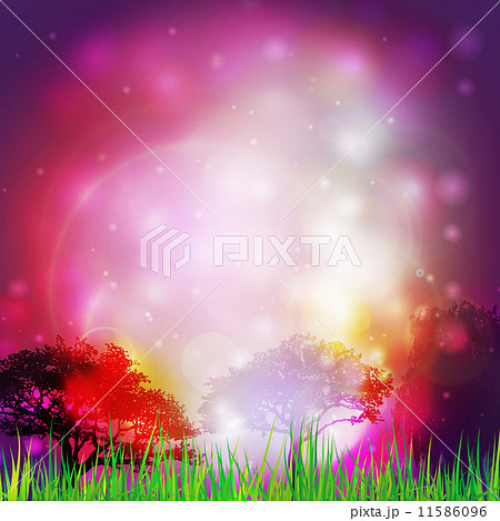 Abstract background with grass and silhouettes of trees vector illustration. Vector design for print Abstract background with grass and silhouettes of trees vector illustration. Vector design for print 11586096