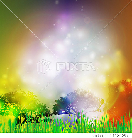 Abstract background with grass and silhouettes of trees vector illustration. Vector design for print Abstract background with grass and silhouettes of trees vector illustration. Vector design for print 11586097