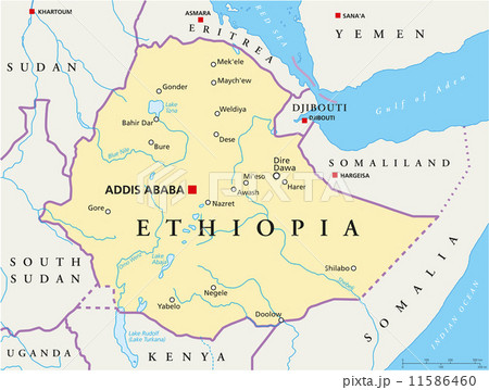 Ethiopia Political Map 11586460