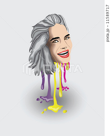 Grey haired woman with paint dripping 11589717