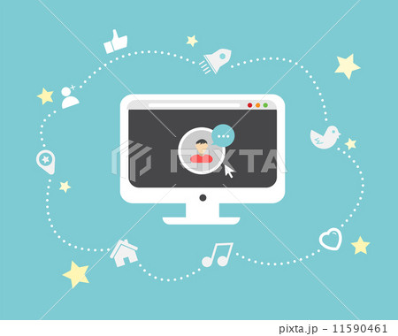 Social media concept on blue background Social media concept on blue background 11590461