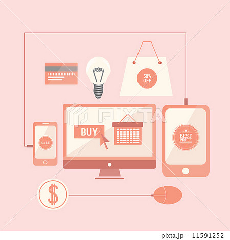 Online shopping vector with media devices Online shopping vector with media devices 11591252