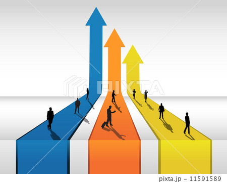 Business people with arrows pointing up 11591589