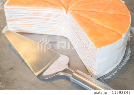 Orange whipped cream crepe cake 11592842