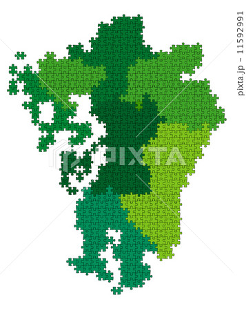 近畿 地図 パズルのイラスト素材