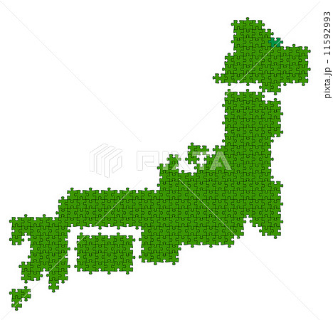 日本地図 日本 パズルのイラスト素材