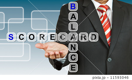 Businessman with wording Balance Scorecard Businessman with wording Balance Scorecard 11593046
