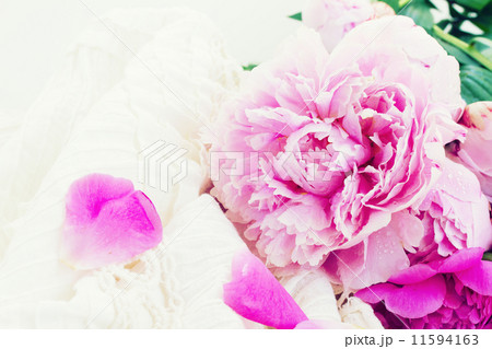 pink peonies and white wedding dress pink peonies and white wedding dress 11594163