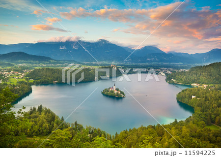 Bled Lake in Julian Alps, Slovenia. 11594225