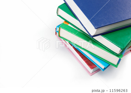 A stack of books on a white background. 11596263