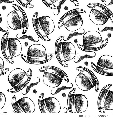 Sketch hat and mustache 11596571