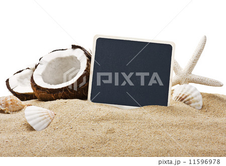 blackboard and chopped coconut 11596978