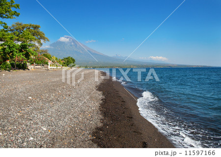 View of Agung volcano from Amed village, Bali 11597166