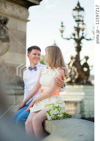 Just married couple on the Alexandre III bridge 11597217