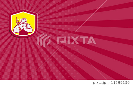 Business card Zeus Greek God Arms Cross Thunderbollt Retro 11599136