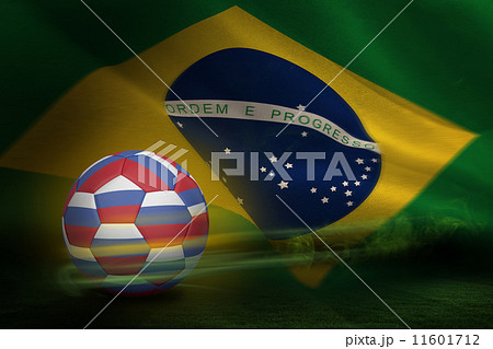 Composite image of football in russia colours 11601712
