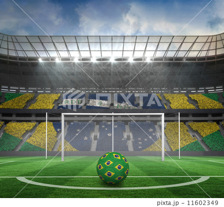 Composite image of football in brazilian colours Composite image of football in brazilian colours 11602349