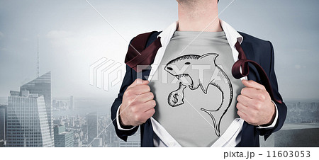 Composite image of businessman opening shirt in superhero style Composite image of businessman opening shirt in superhero style 11603053