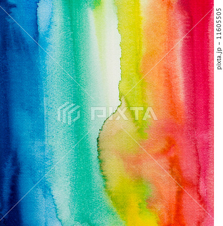 虹色 七色 透明水彩のイラスト素材