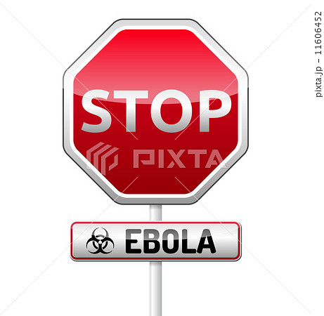 Ebola virus danger sign with reflect and shadow on white backgro 11606452