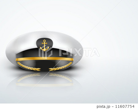 Light Background Captain peaked cap with gold anchor on cockade 11607754