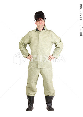 Confident welder in the mask. 11611908