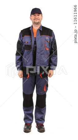 Worker wearing worksuit. Worker wearing worksuit. 11611966