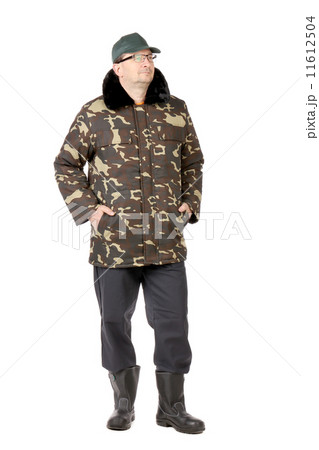 Worker in close military vest. 11612504