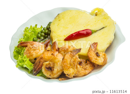 Garlic shrimps with potato Garlic shrimps with potato 11613514