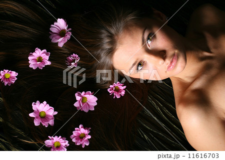 hair pink flowers hair pink flowers 11616703