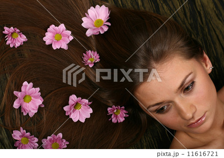 hair pink flowers hair pink flowers 11616721