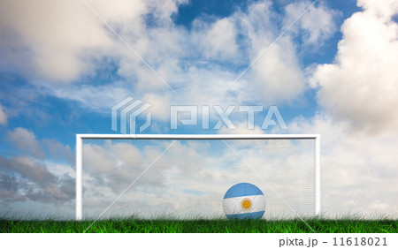 Composite image of football in argentina colours 11618021