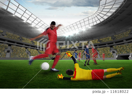 Composite image of football match in progress Composite image of football match in progress 11618022