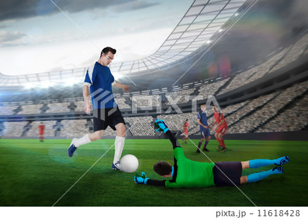 Composite image of football match in progress 11618428